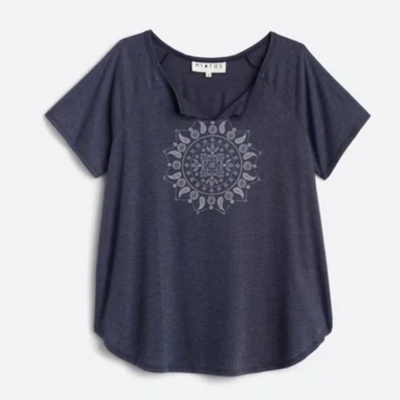 Hiatus Analis Graphic Knit Tee Navy 2X New With Tags Stitch Fix - Picture 1 of 3